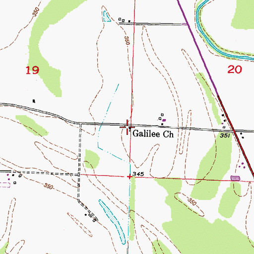 Topographic Map of Galilee Church, IL