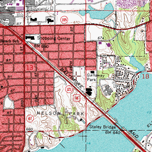 Topographic Map of Galloway Park, IL