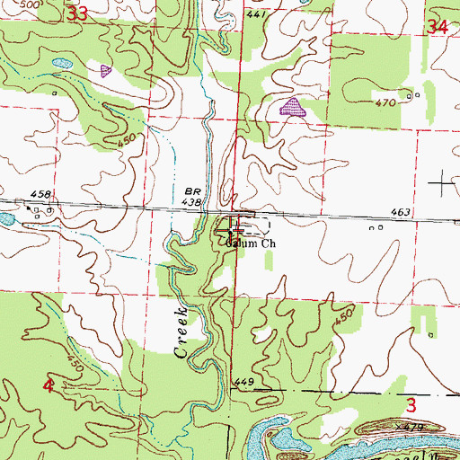 Topographic Map of Galum Church, IL