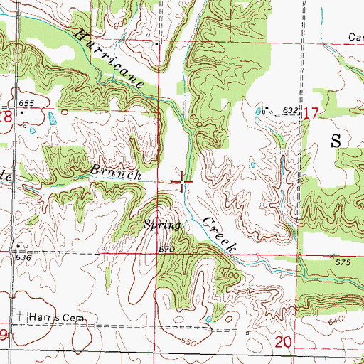 Topographic Map of Gamble Branch, IL