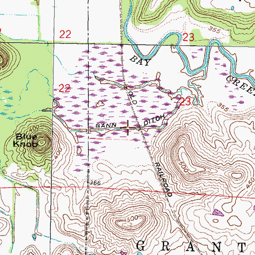 Topographic Map of Gann Ditch, IL