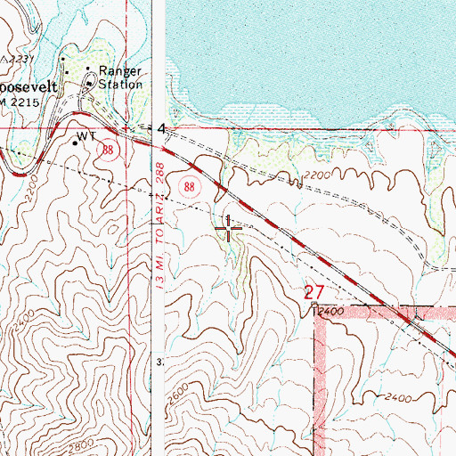 Topographic Map of Frazier Substation, AZ