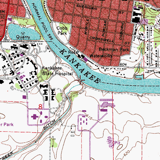 Topographic Map of Gar Creek, IL