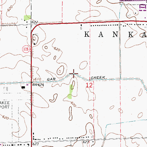 Topographic Map of Gar Creek Ditch, IL