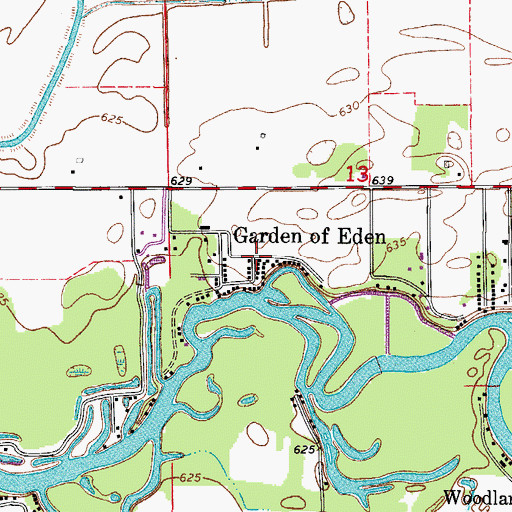 Topographic Map of Garden of Eden, IL