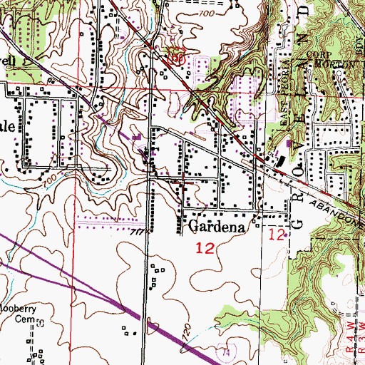 Topographic Map of Gardena, IL