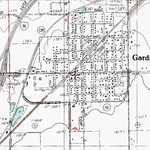 Topographic Map of Gardner, IL