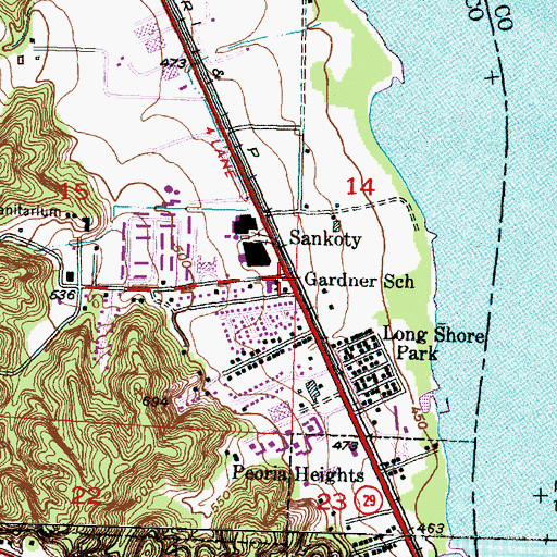 Topographic Map of Gardner School, IL