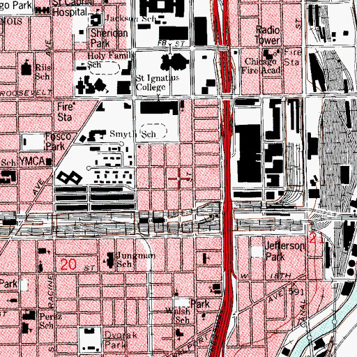 Topographic Map of Garfield School, IL