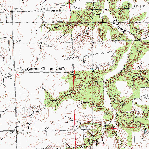 Topographic Map of Garner Chapel (historical), IL