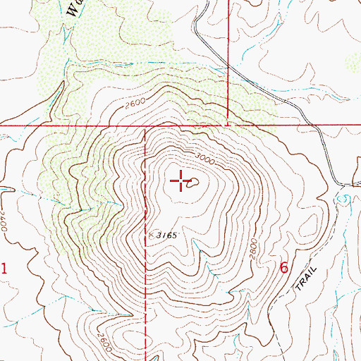 Topographic Map of Bull Mountain, AZ