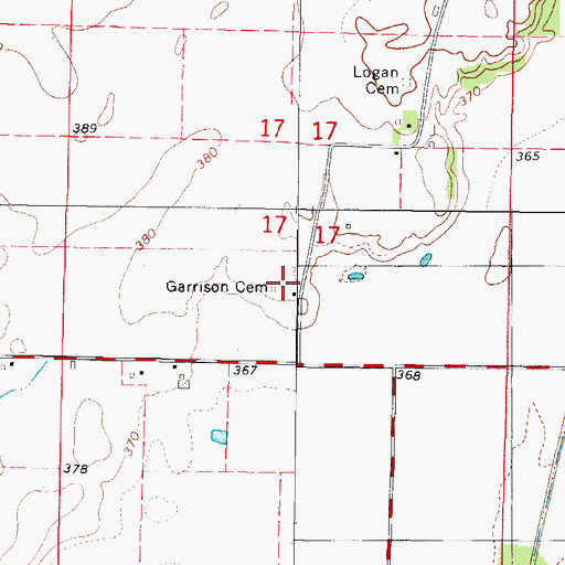 Topographic Map of Garrison Family Cemetery, IL