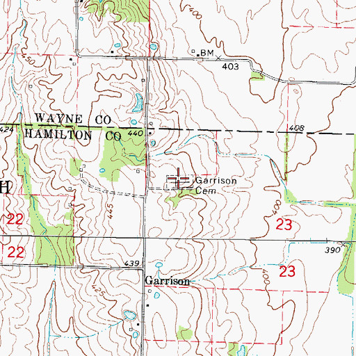Topographic Map of Garrison Cemetery, IL