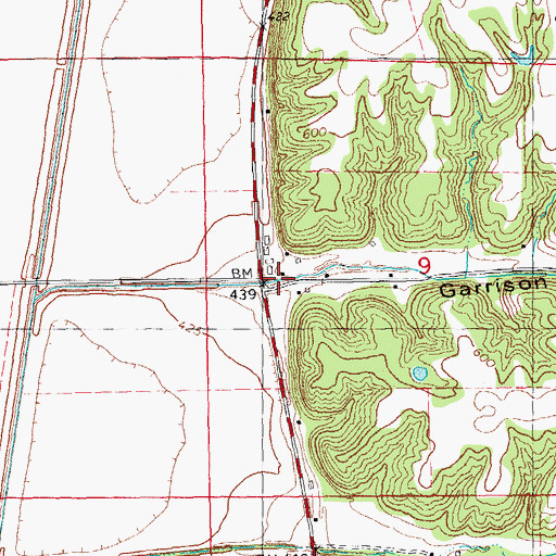 Topographic Map of Garrison Hollow, IL