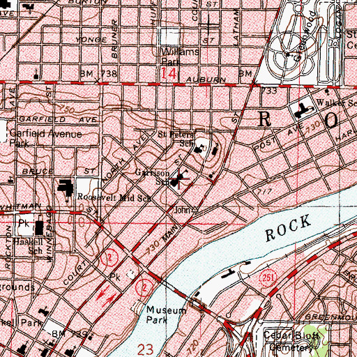 Topographic Map of Garrison School, IL