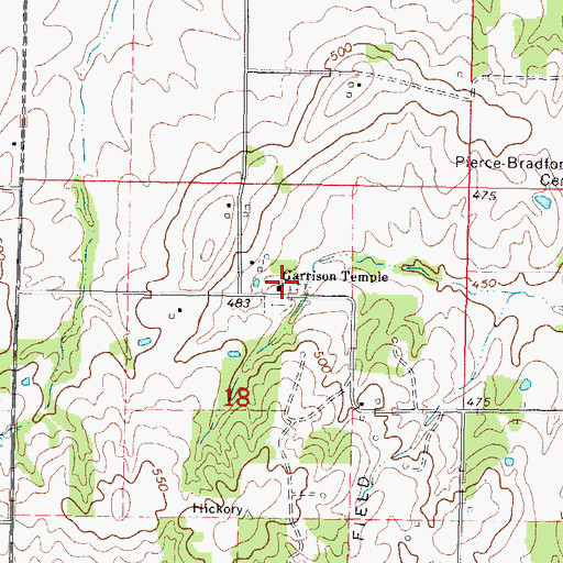 Topographic Map of Garrison Temple, IL