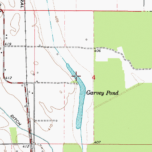 Topographic Map of Garvey Pond, IL