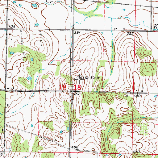 Topographic Map of Gash Cemetery, IL