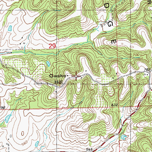 Topographic Map of Gaske Hill, IL