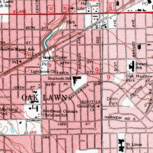 Topographic Map of Gasteyer School, IL