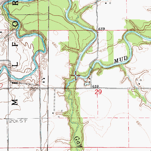 Topographic Map of Gay Creek, IL