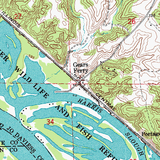 Topographic Map of Gears Ferry, IL