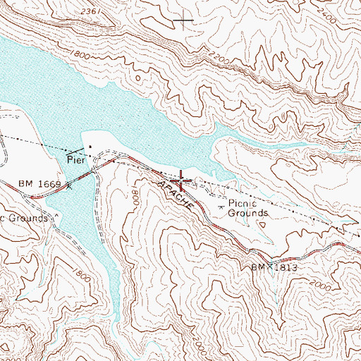 Topographic Map of Laguna Boating Site, AZ