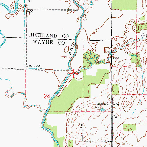 Topographic Map of Gentry Creek, IL