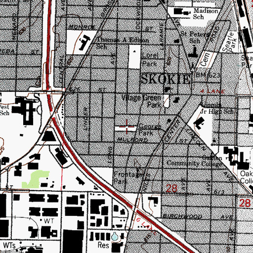 Topographic Map of George Park, IL