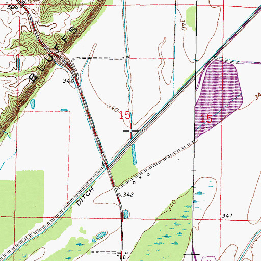 Topographic Map of Georges Creek, IL