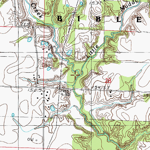 Topographic Map of Georgetown Creek, IL