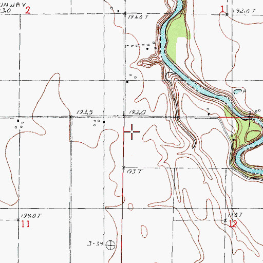 Topographic Map of Georgetown School (historical), IL