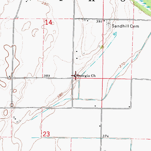 Topographic Map of Georgia Church, IL