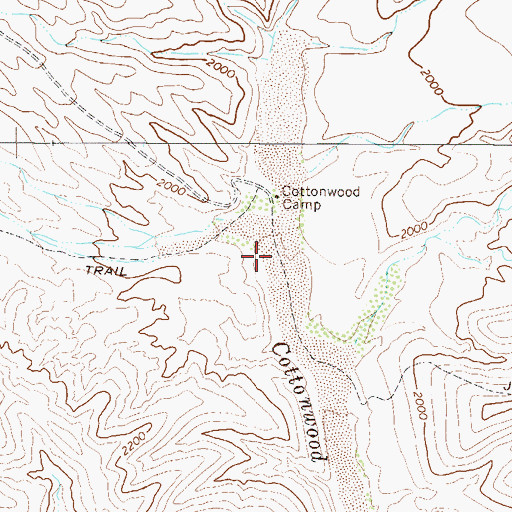 Topographic Map of Cottonwood Trailhead, AZ