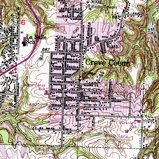 Topographic Map of Gerber School, IL