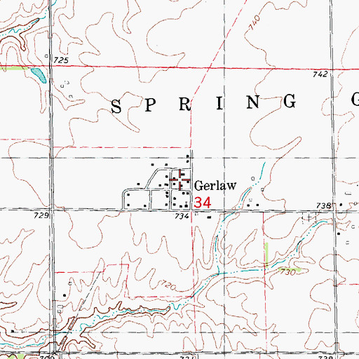 Topographic Map of Gerlaw, IL