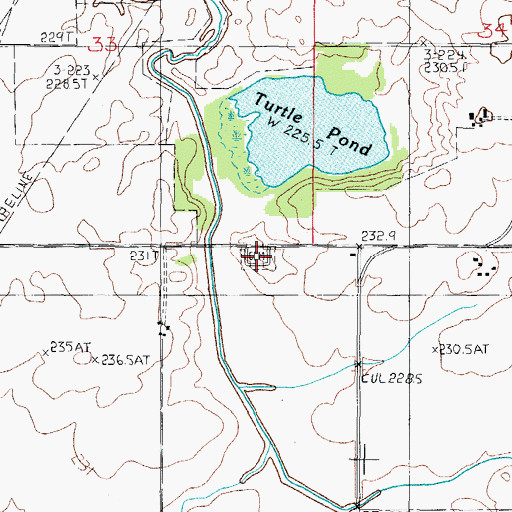 Topographic Map of Germanville Cemetery, IL