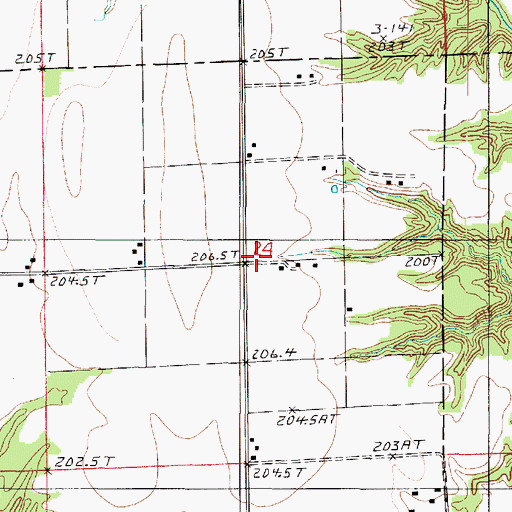 Topographic Map of Germany School (historical), IL