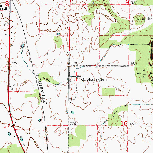 Topographic Map of Gholson Cemetery, IL