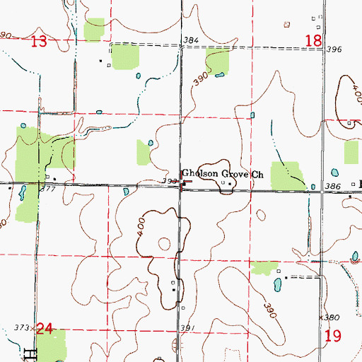 Topographic Map of Gholson Grove Church, IL