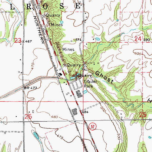 Topographic Map of Ghost Hollow, IL