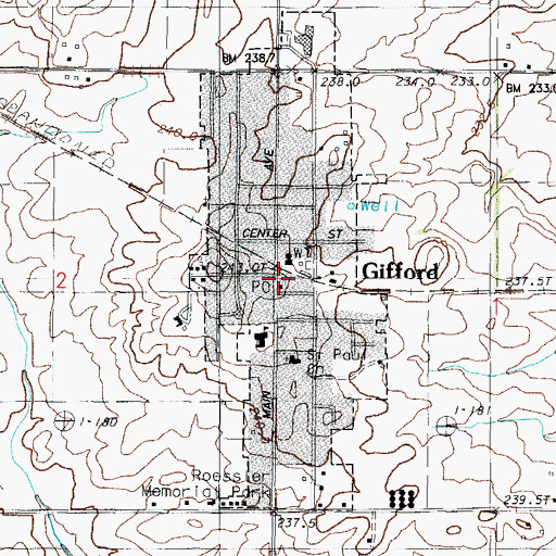 Topographic Map of Gifford, IL