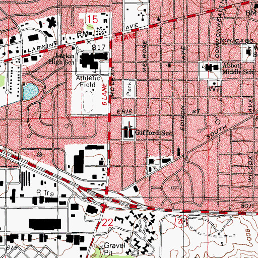 Topographic Map of Gifford Elementary School, IL