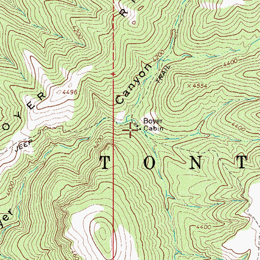 Topographic Map of Boyer Cabin, AZ