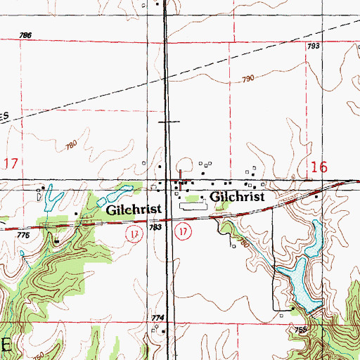 Topographic Map of Gilchrist, IL