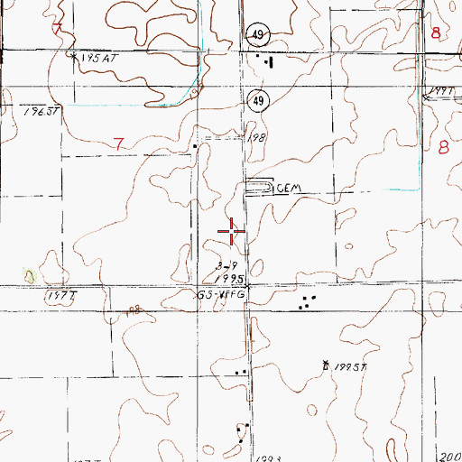Topographic Map of Gilchrist School (historical), IL