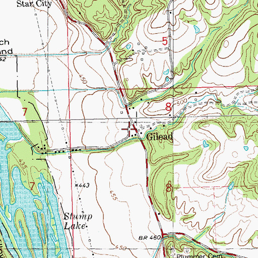 Topographic Map of Gilead, IL