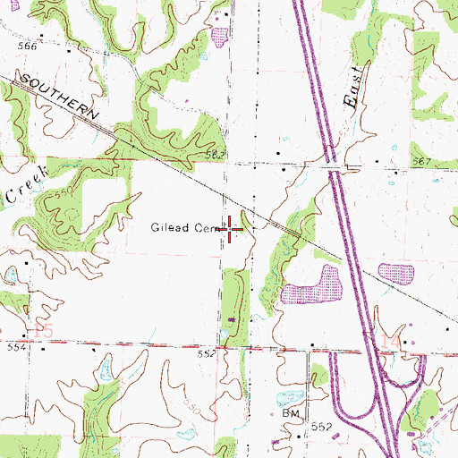Topographic Map of Gilead Cemetery, IL