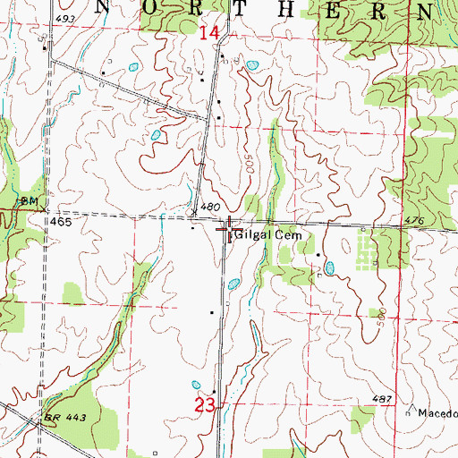 Topographic Map of Gilgal Cemetery, IL