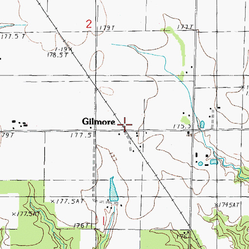 Topographic Map of Gilmore, IL